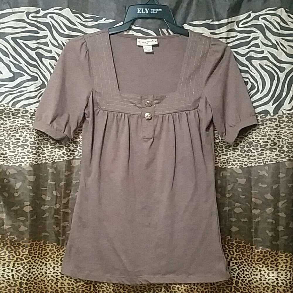 Self Esteem brand large top, brown with gold trim